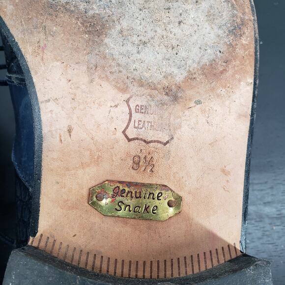 Stacy Adams Men's Blue Genuine Snake Square Toe Oxford Shoes Size 9.5M - Picture 9 of 12